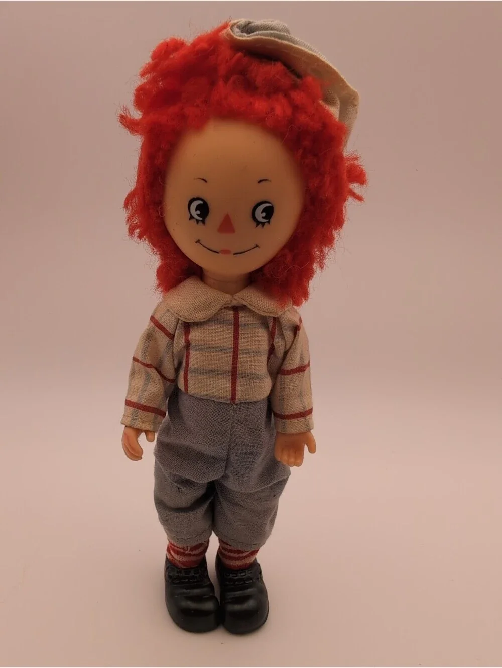 1976 KNICKERBOCKER RAGGEDY ANDY DOLL & FISHING PLAY SET, DOG, POLE, WAGON